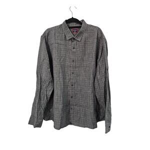 UNTUCKit 100% Linen Button Up Shirt Long Sleeve Plaid Size XXL